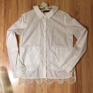 Twin-set white shirt with lace back